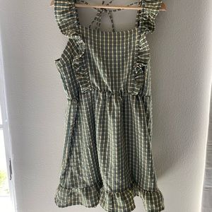 Wild Fable plaid ruffle mini dress